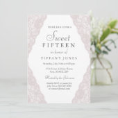 ピンクかわいらしヴィンテージレーススウィート15招待状 招待状 (スタンド正面)