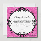 ピンクかわいらし写真誕生日パーティーの招待 招待状 (裏面)