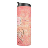 ピンクかわいらし名前をカスタムする タンブラー (回転右)