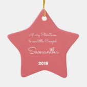 ピンクかわいらし女性のカーボーイ(茶色) セラミックオーナメント (裏面)