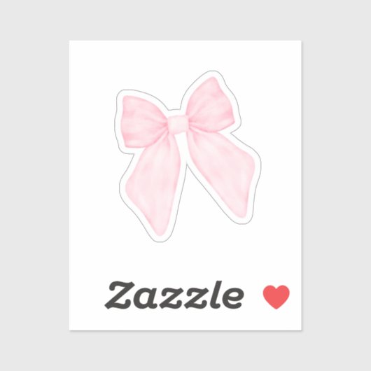 ピンクかわいらし弓 シール (シート)