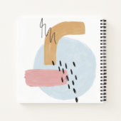 ピンクかわいらし抽象芸術水彩書道名 ノートブック (裏面)