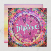 ピンクかわいらし改善フローラ勇気付けられる サンキューカード (正面/裏面)