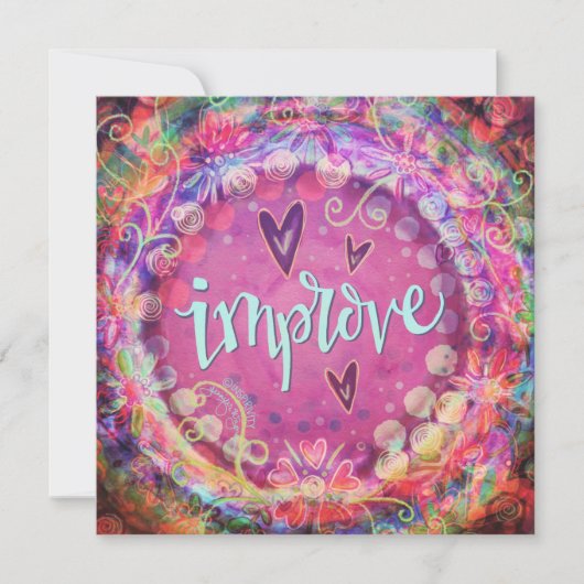 ピンクかわいらし改善フローラ勇気付けられる サンキューカード (正面)