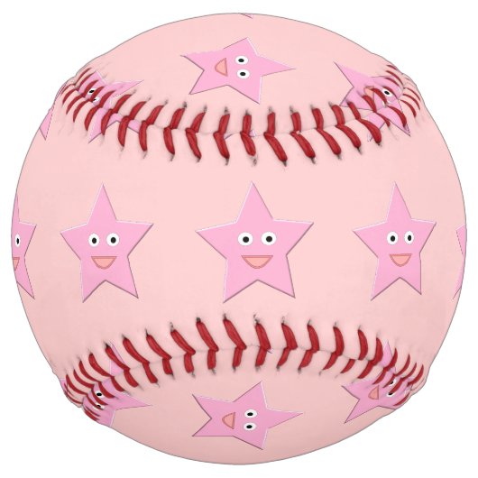ピンクかわいらし星ソフトボール ソフトボール (正面)