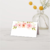 ピンクかわいらし春水彩花結婚色 プレイスカード (正面)