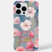 ピンクかわいらし春花油画モノグラムの画 Case-Mate iPhoneケース (裏面)