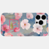 ピンクかわいらし春花油画モノグラムの画 Case-Mate iPhoneケース (裏面 (横))