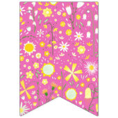 ピンクかわいらし植物の野草フローラ バンティングフラッグ (第1の旗)