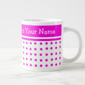 ピンクかわいらし水玉模様ジャンボマカスタマイズグ ジャンボコーヒーマグカップ (右)