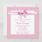 ピンクかわいらし水玉模様ベビーシャワー 招待状 (裏面)