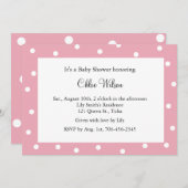 ピンクかわいらし水玉模様 招待状 (正面/裏面)