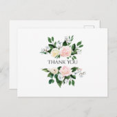 ピンクかわいらし牡丹ありがとう ポストカード (正面/裏面)