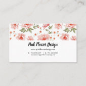 ピンクかわいらし牡丹の名刺 名刺 (裏面)
