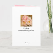 ピンクかわいらし牡丹ハッピーバースデー カード (裏面)