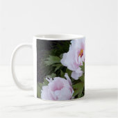 ピンクかわいらし牡丹マグ コーヒーマグカップ (左)