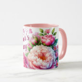 ピンクかわいらし牡丹マザーズデイフローラマグカップ マグカップ (正面右)