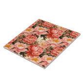 ピンクかわいらし牡丹ヴィンテージ花柄 タイル (側面)