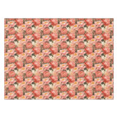 ピンクかわいらし牡丹ヴィンテージ花柄 テーブルクロス (正面(横))