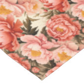 ピンクかわいらし牡丹ヴィンテージ花柄 テーブルクロス (アングル)