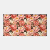 ピンクかわいらし牡丹ヴィンテージ花柄 デスクマット (正面)