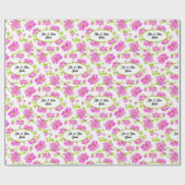 ピンクかわいらし牡丹包パーソナライズされた装紙 ラッピングペーパー (フラット)