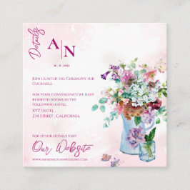 ピンクかわいらし素朴のフローラ庭園の結婚式詳細 エンクロージャーカード