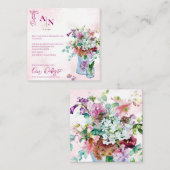 ピンクかわいらし素朴のフローラ庭園の結婚式詳細 エンクロージャーカード (正面/裏面)