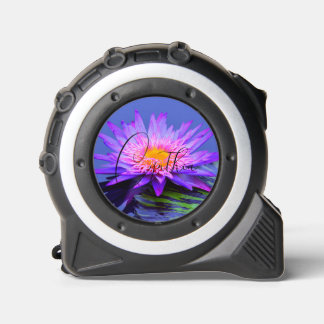 ピンクかわいらし紫色の睡蓮の巻尺 メジャー