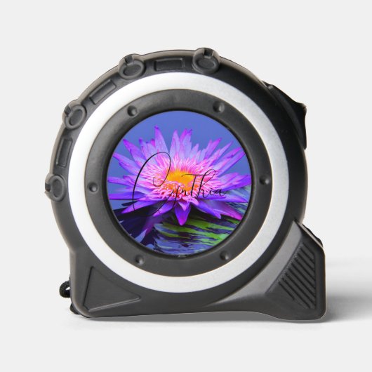 ピンクかわいらし紫色の睡蓮の巻尺 メジャー (正面)