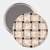 ピンクかわいらし織り磁石 マグネット (正面/裏面)