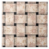 ピンクかわいらし織 タイル (正面)