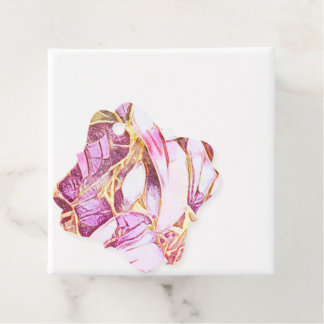 ピンクかわいらし色と金ゴールドフェイク花 フェイバータグ