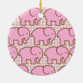 ピンクかわいらし色のプライド模様のピンクの象 セラミックオーナメント (裏面)