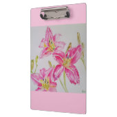 ピンクかわいらし色のユリ絵画リ クリップボード (左)