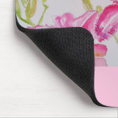 ピンクかわいらし色のユリ絵画リ マウスパッド (コーナー)