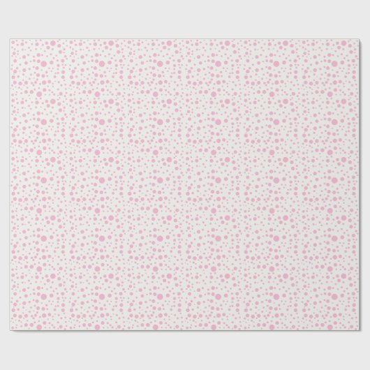 ピンクかわいらし色のランダムサイズのピンク水玉模様 ラッピングペーパー (フラット)