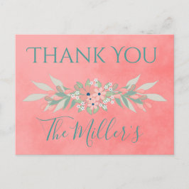 ピンクかわいらし色の国の結婚式 ポストカード