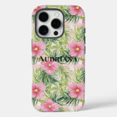 ピンクかわいらし色の熱帯の花 Case-Mate iPhoneケース (裏面)