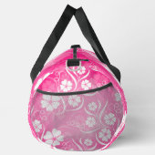 ピンクかわいらし色の熱帯ハイビスカスの花 ダッフルバッグ (右)