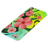 ピンクかわいらし色の熱帯ハイビスカスフローラ装飾 Case-Mate iPhoneケース (底面)