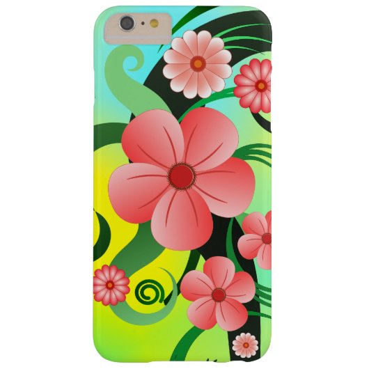 ピンクかわいらし色の熱帯ハイビスカスフローラ装飾 Case-Mate iPhoneケース (裏面)