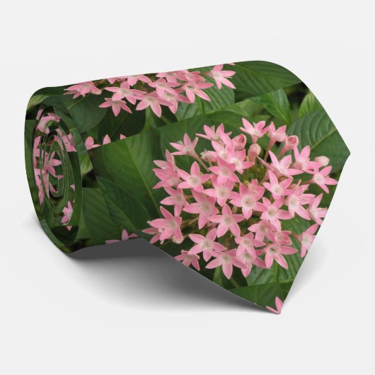 ピンクかわいらし色の熱帯花フローラネクタイ ネクタイ (ロール)