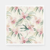 ピンクかわいらし色の熱帯蘭の花結婚の花 スタンダードランチョンナプキン (正面)