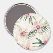 ピンクかわいらし色の熱帯蘭の花 マグネット (正面/裏面)