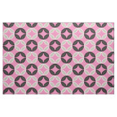 ピンクかわいらし色の白黒の花弁パターン ファブリック (ファットクウォーター)