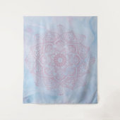 ピンクかわいらし色の聖蓮花曼荼羅 タペストリー (正面)