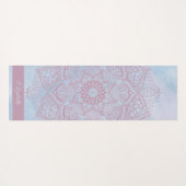 ピンクかわいらし色の聖蓮花曼荼羅 ヨガマット (裏面(横))