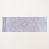 ピンクかわいらし色の聖蓮花曼荼羅 ヨガマット (正面(横))