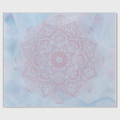 ピンクかわいらし色の聖蓮花曼荼羅 ラッピングペーパー (フラット)